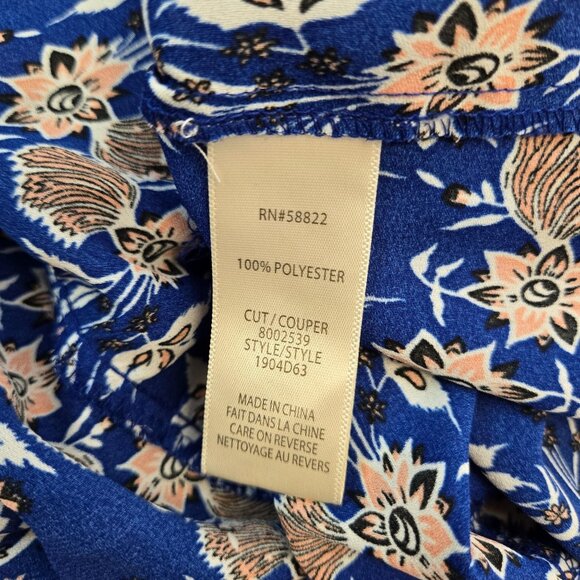 Max Studio Floral Smocked Tiered Hem Boho Maxi Dress Size Large - Picture 8 of 8